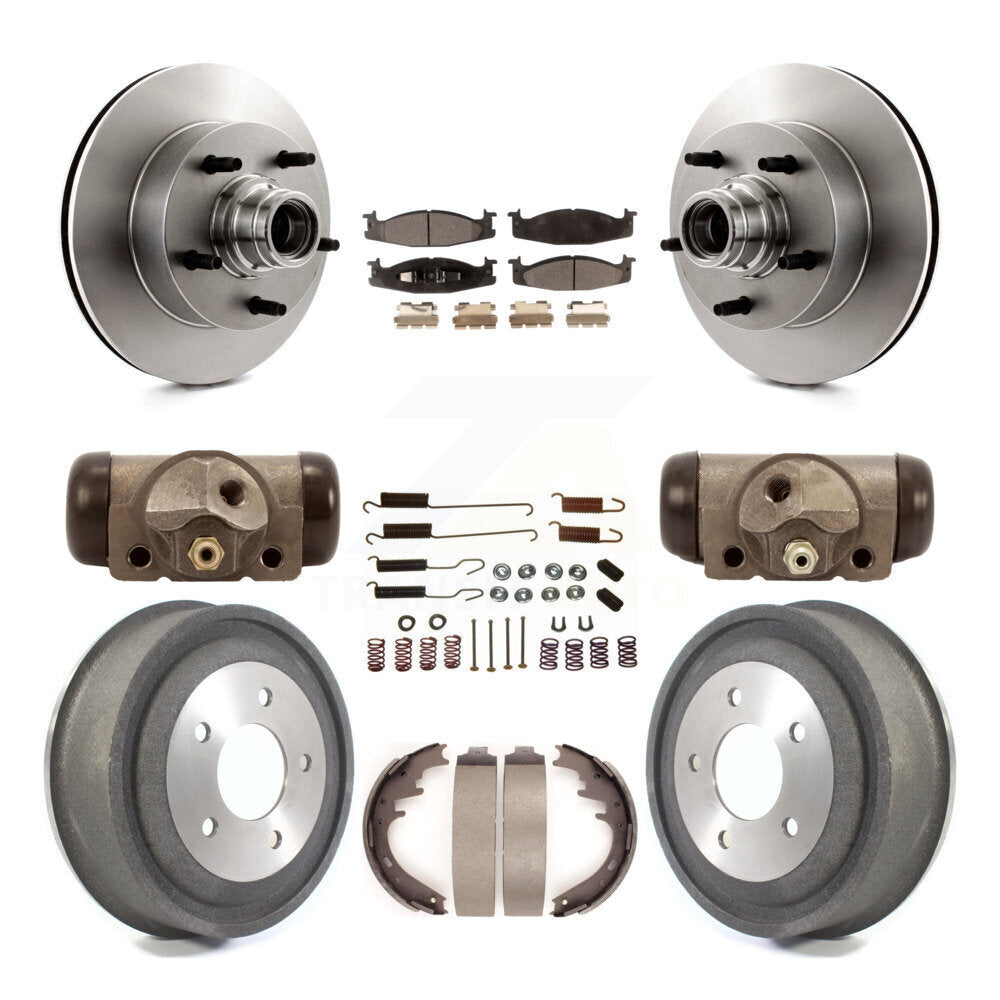 [Avant + Arrière] Kit de Disque et plaquette (semi-métallique) de frein pour Ford E-150 Econoline Club Wagon K8F-103133