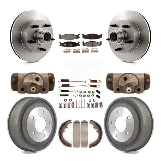 [Avant + Arrière] Kit de Disque et plaquette (semi-métallique) de frein pour Ford E-150 Econoline Club Wagon K8F-103133
