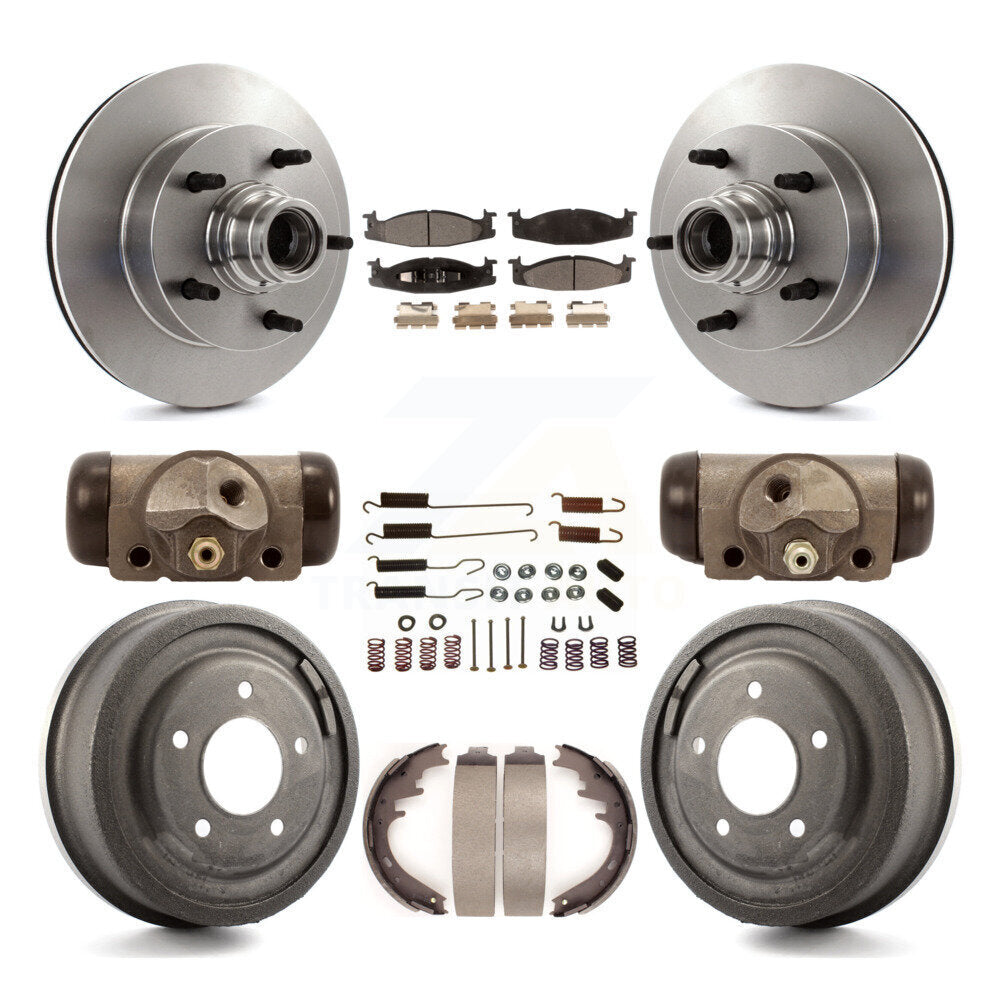 [Avant + Arrière] Kit de Disque et plaquette (semi-métallique) de frein pour Ford E-150 Econoline 2-Wheel ABS K8F-103134