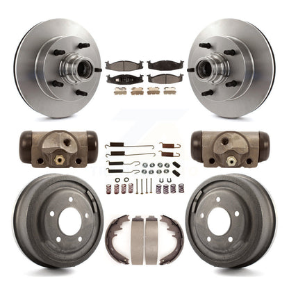 [Avant + Arrière] Kit de Disque et plaquette (semi-métallique) de frein pour Ford E-150 Econoline 2-Wheel ABS K8F-103134