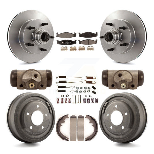 [Avant + Arrière] Kit de Disque et plaquette (semi-métallique) de frein pour Ford E-150 Econoline 2-Wheel ABS K8F-103134