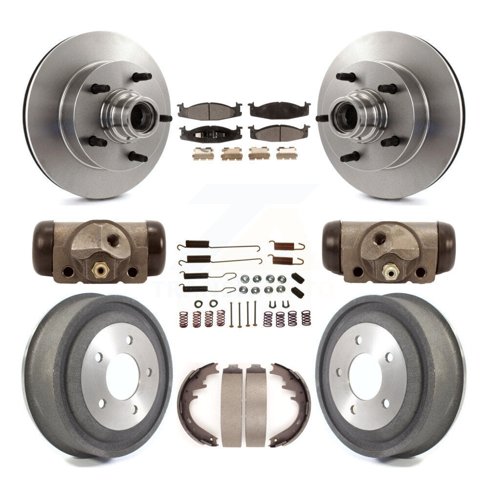 [Avant + Arrière] Kit de Disque et plaquette (semi-métallique) de frein pour 2000-2001 Ford E-150 Econoline 2-Wheel ABS K8F-103135