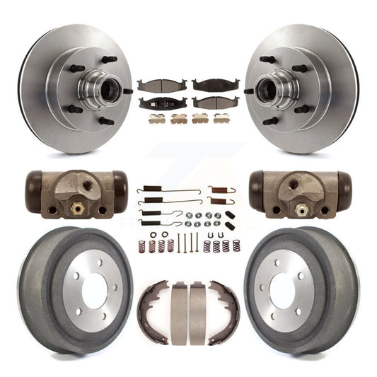 [Avant + Arrière] Kit de Disque et plaquette (semi-métallique) de frein pour 2000-2001 Ford E-150 Econoline 2-Wheel ABS K8F-103135