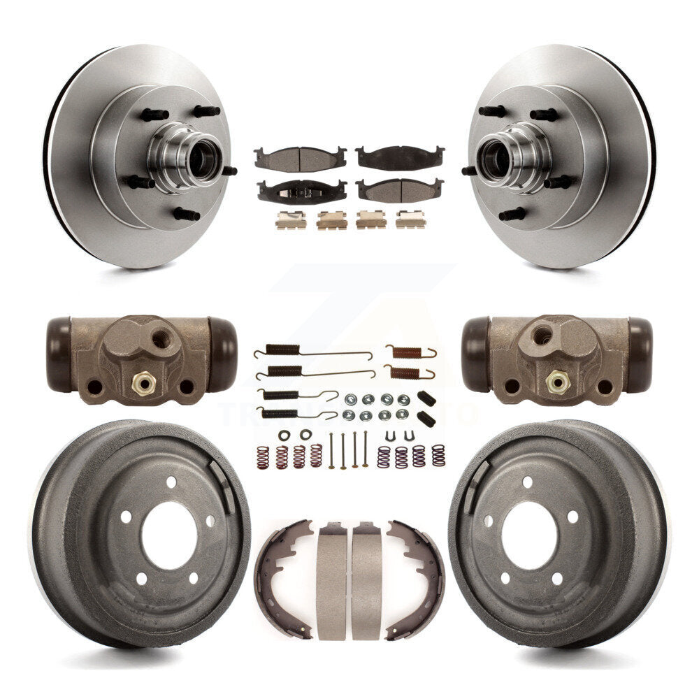 [Avant + Arrière] Kit de Disque et plaquette (semi-métallique) de frein pour 1997 Ford E-150 Econoline Club Wagon 15/16" Bore K8F-103136