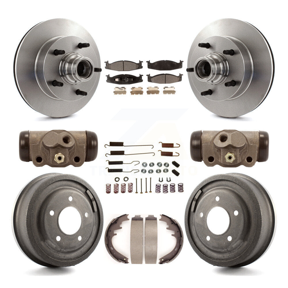 [Avant + Arrière] Kit de Disque et plaquette (semi-métallique) de frein pour 1997 Ford E-150 Econoline 2-Wheel ABS 15 16" Bore K8F-103137