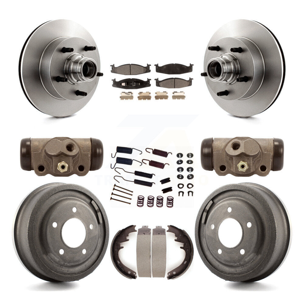 [Avant + Arrière] Kit de Disque et plaquette (semi-métallique) de frein pour Ford E-150 Econoline Club Wagon 15/16" Bore K8F-103139