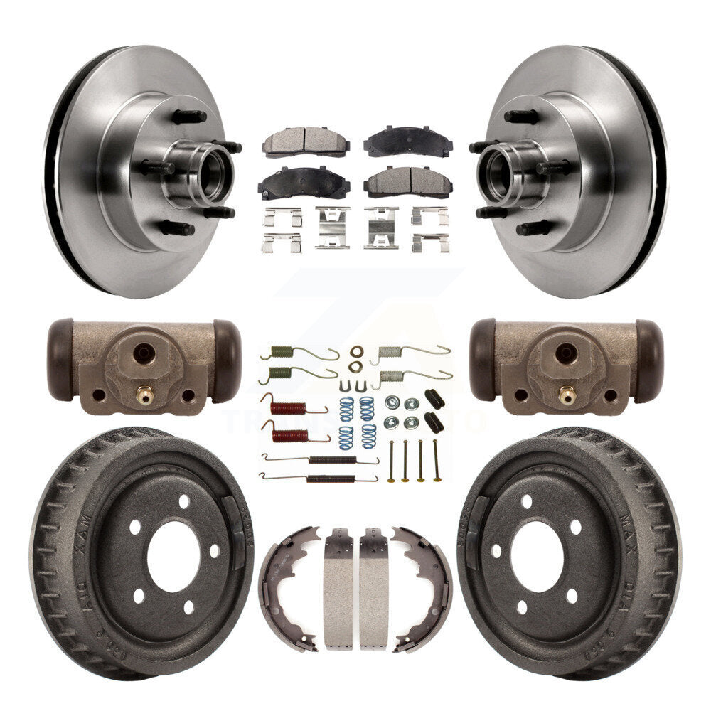[Avant + Arrière] Kit de Disque et plaquette (semi-métallique) de frein pour 2001 Ford Ranger RWD avec 2-Wheel ABS Coil front springs avec 9" Diameter K8F-103149