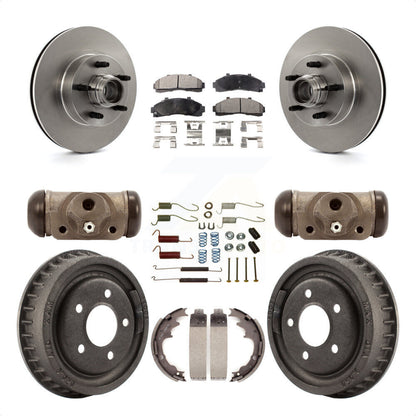 [Avant + Arrière] Kit de Disque et plaquette (semi-métallique) de frein pour 1998-2000 Ford Ranger RWD avec 2-Wheel ABS Torsion Bar front springs avec 9" Diameter K8F-103150 par Transit Auto