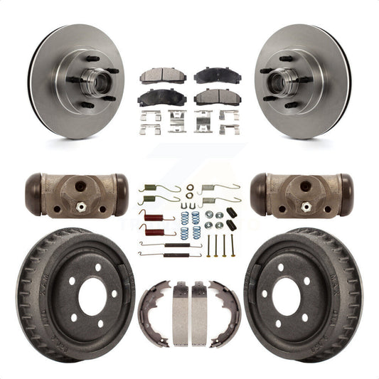 [Avant + Arrière] Kit de Disque et plaquette (semi-métallique) de frein pour 1998-2000 Ford Ranger RWD avec 2-Wheel ABS Torsion Bar front springs avec 9" Diameter K8F-103150 par Transit Auto
