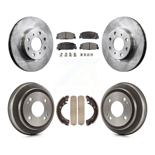 [Avant + Arrière] Kit de Disque et plaquette (semi-métallique) de frein pour 1993-1995 Honda Civic DX avec Coupe Manual transmission K8F-103186