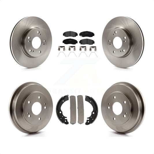 [Avant + Arrière] Kit de Disque et plaquette (semi-métallique) de frein pour Honda Civic K8F-103198 par Transit Auto