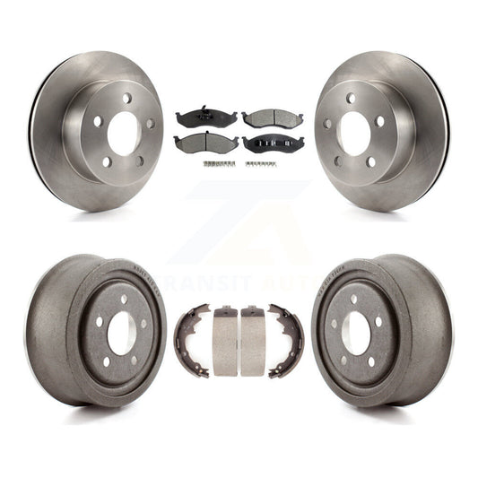 [Avant + Arrière] Kit de Disque et plaquette (semi-métallique) de frein pour Jeep Wrangler TJ K8F-103339
