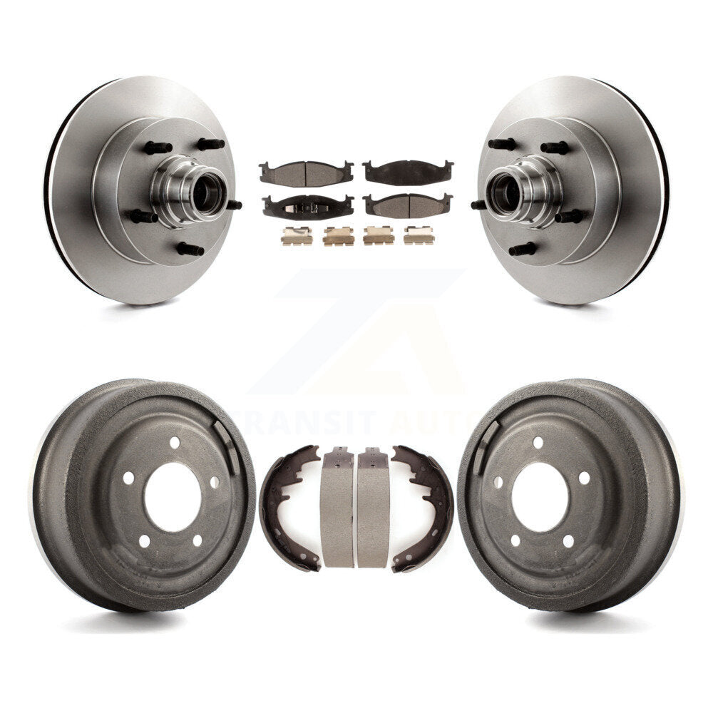 [Avant + Arrière] Kit de Disque et plaquette (semi-métallique) de frein pour Ford E-150 Econoline Club Wagon K8F-103411