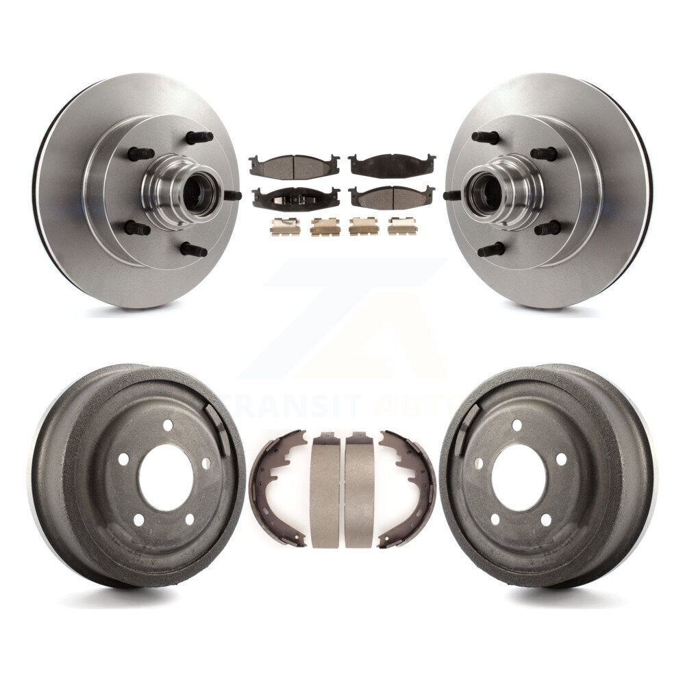 [Avant + Arrière] Kit de Disque et plaquette (semi-métallique) de frein pour 1997-1999 Ford E-150 Econoline 2-Wheel ABS K8F-103412