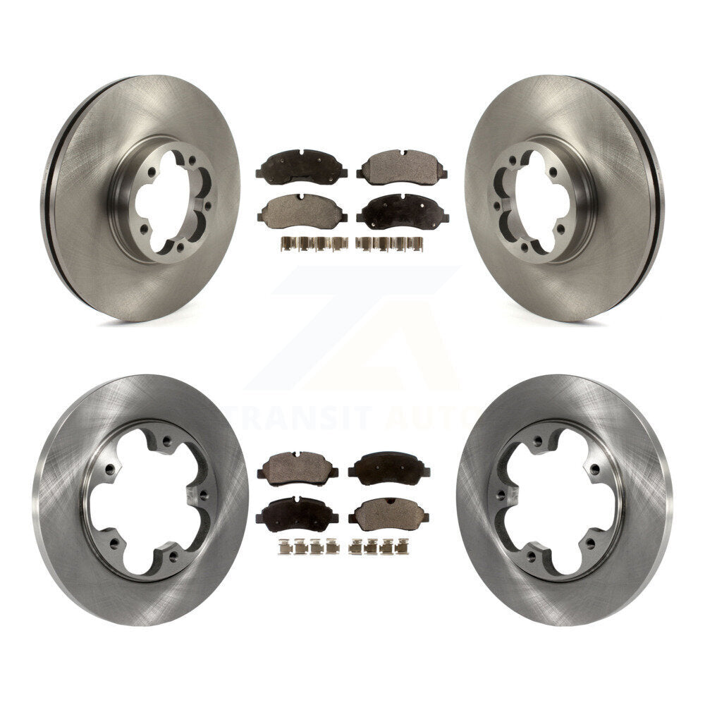[Avant + Arrière] Kit de Disque et plaquette (semi-métallique) de frein pour 2016 Ford Transit-350 HD avec 5 Lug Wheels K8F-103498