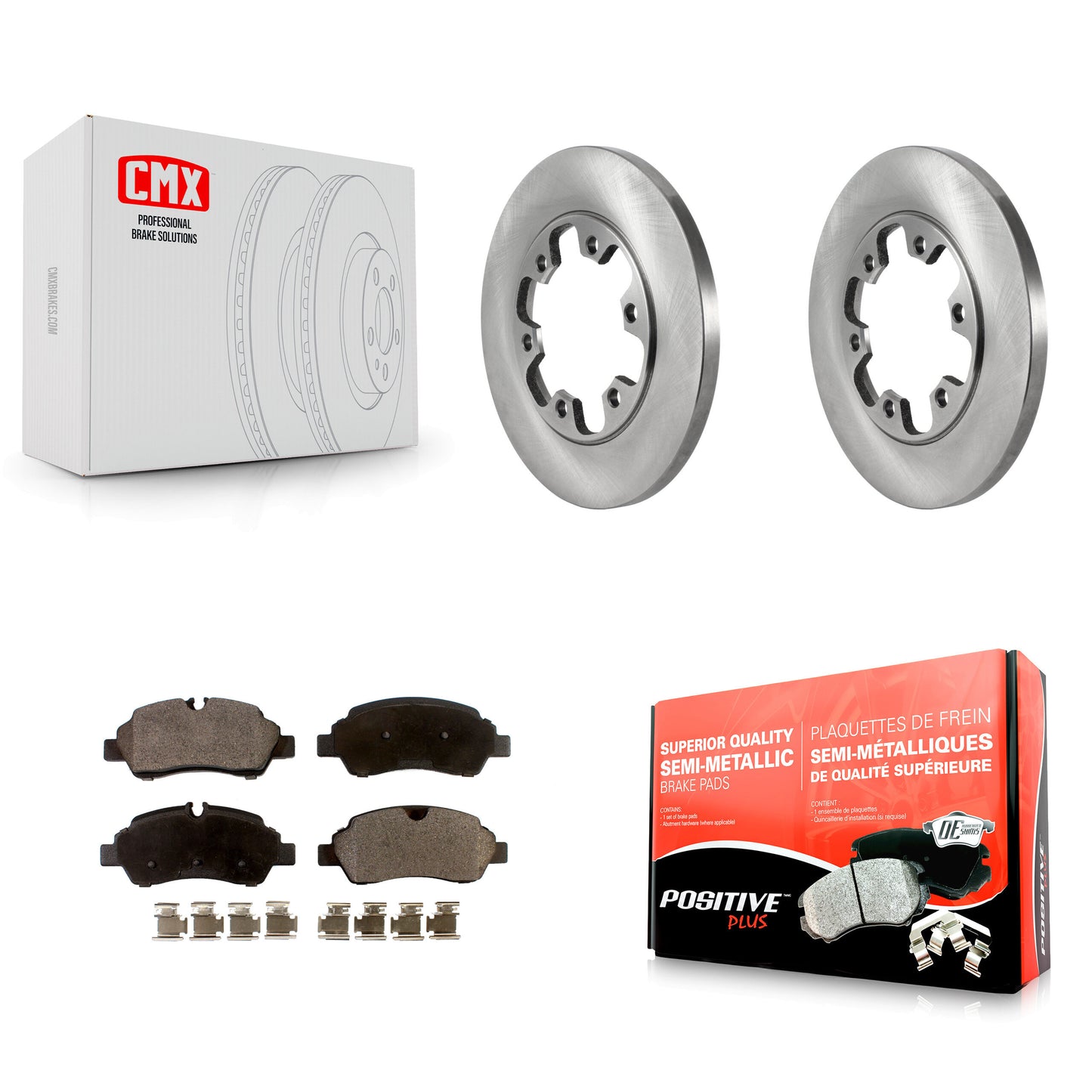 [Arrière] Kit de Disque et plaquette (semi-métallique) de frein pour 2015-2019 Ford Transit-350 HD avec 6 Lug Wheels K8F-103523
