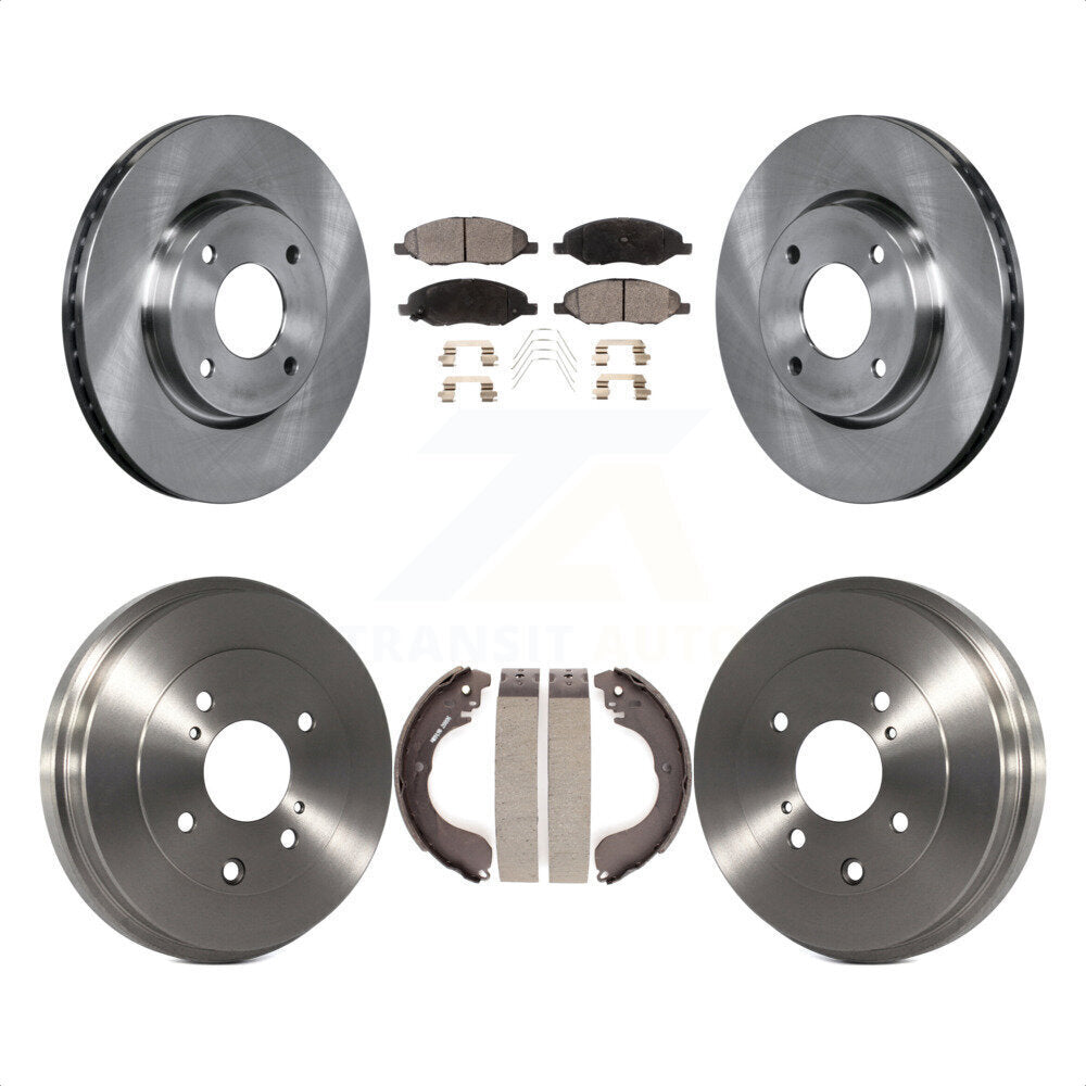 [Avant + Arrière] Kit de Disque et plaquette (semi-métallique) de frein pour 2008 Nissan Versa 4-Wheel ABS K8F-103548 par Transit Auto
