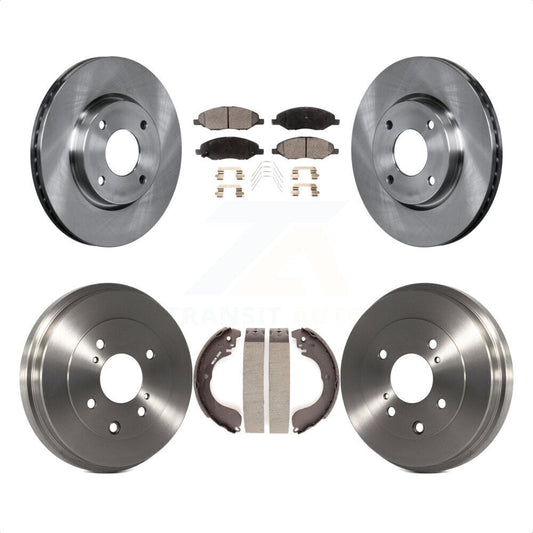 [Avant + Arrière] Kit de Disque et plaquette (semi-métallique) de frein pour 2008 Nissan Versa 4-Wheel ABS K8F-103548 par Transit Auto