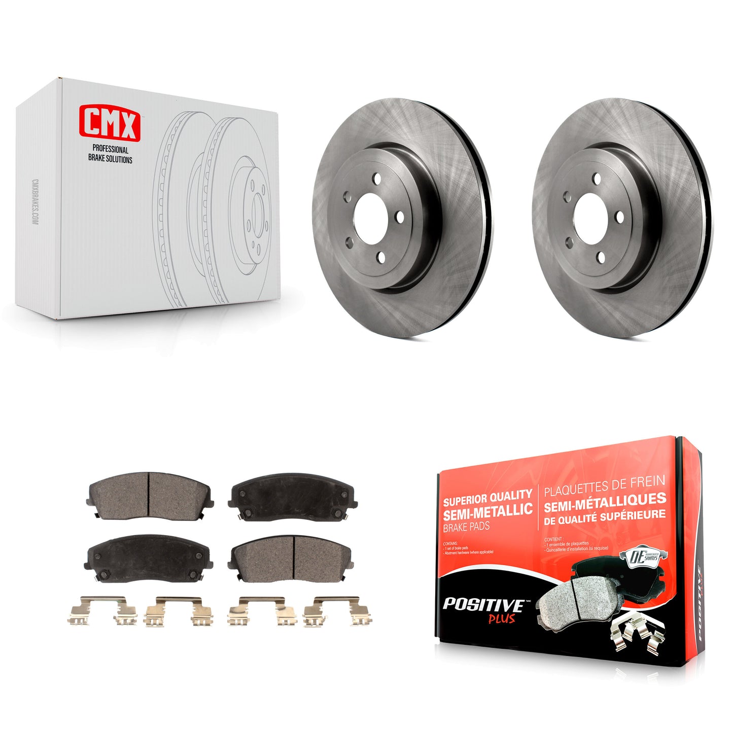 [Avant] Kit de Disque et plaquette (semi-métallique) de frein pour 2015-2018 Dodge Charger RWD avec 3.6L avec 345mm Diameter Rotor K8F-103690