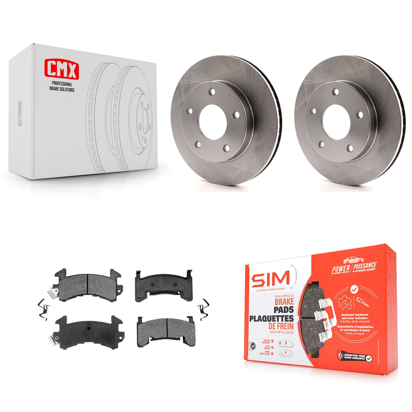 [Avant] Kit de Disque et plaquette (semi-métallique) de frein pour Chevrolet S10 GMC Sonoma Blazer Jimmy S15 Cadillac Eldorado Oldsmobile Buick Riviera Seville Bravada Toronado Typhoon Syclone K8S-100001