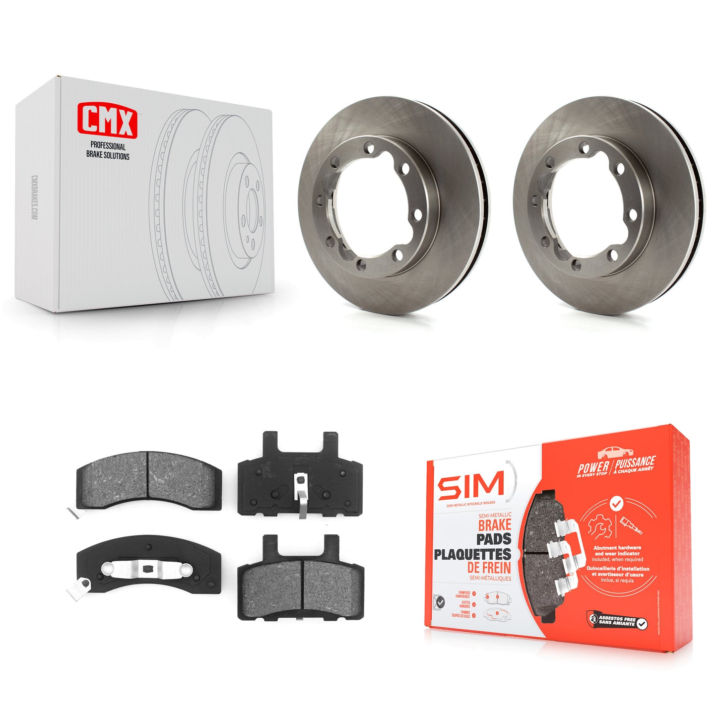 [Avant] Kit de Disque et plaquette (semi-métallique) de frein pour Dodge Ram 2500 K3500 3500 Chevrolet GMC K8S-100012