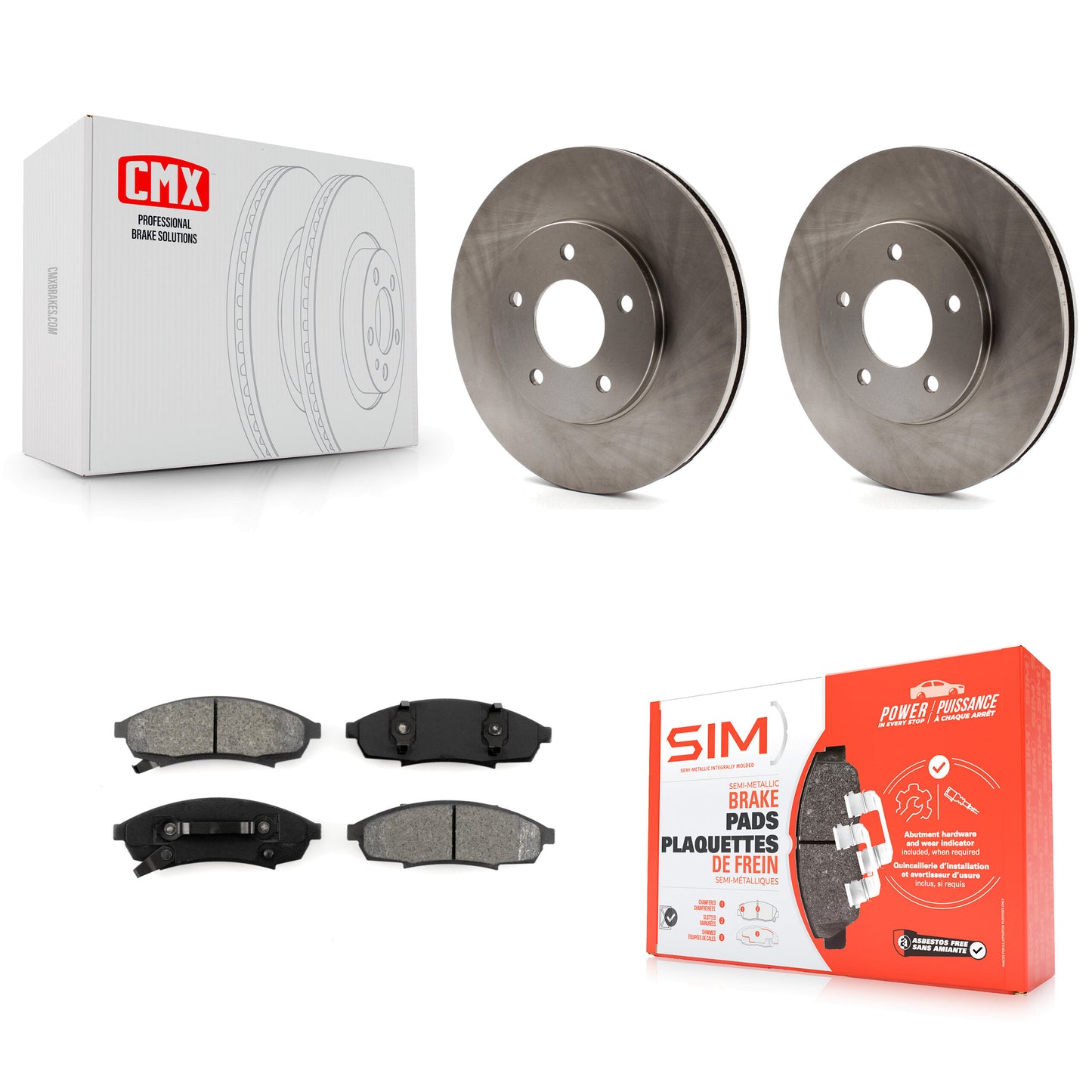 [Avant] Kit de Disque et plaquette (semi-métallique) de frein pour Chevrolet Lumina Monte Carlo Buick Regal Oldsmobile Cutlass Supreme Pontiac Grand Prix K8S-100013