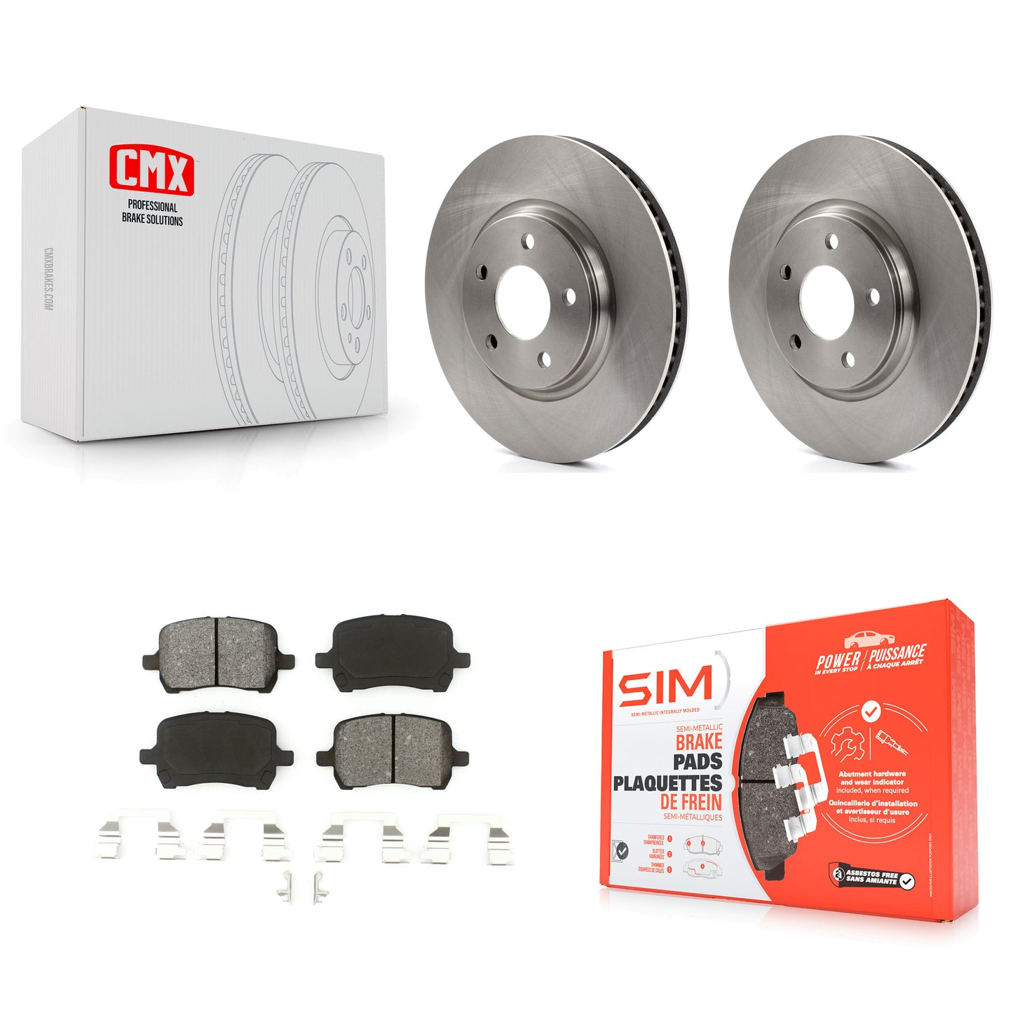 [Avant] Kit de Disque et plaquette (semi-métallique) de frein pour Chevrolet Malibu Pontiac G6 Cobalt Saturn Aura G5 K8S-100039