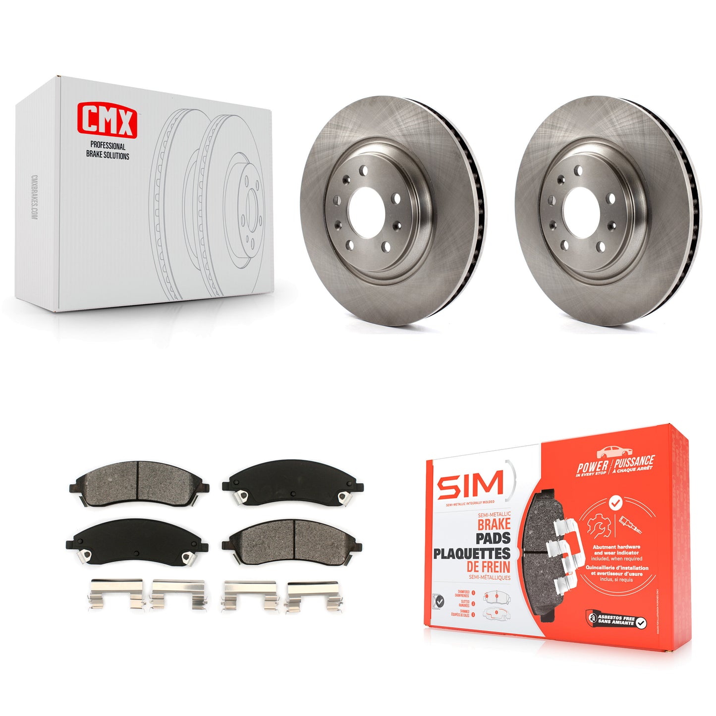 [Avant] Kit de Disque et plaquette (semi-métallique) de frein pour Cadillac CTS STS Pontiac Bonneville K8S-100048