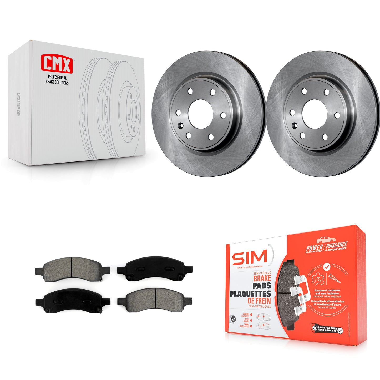 [Avant] Kit de Disque et plaquette (semi-métallique) de frein pour Chevrolet Traverse GMC Acadia Buick Enclave Saturn Outlook Limited K8S-100065