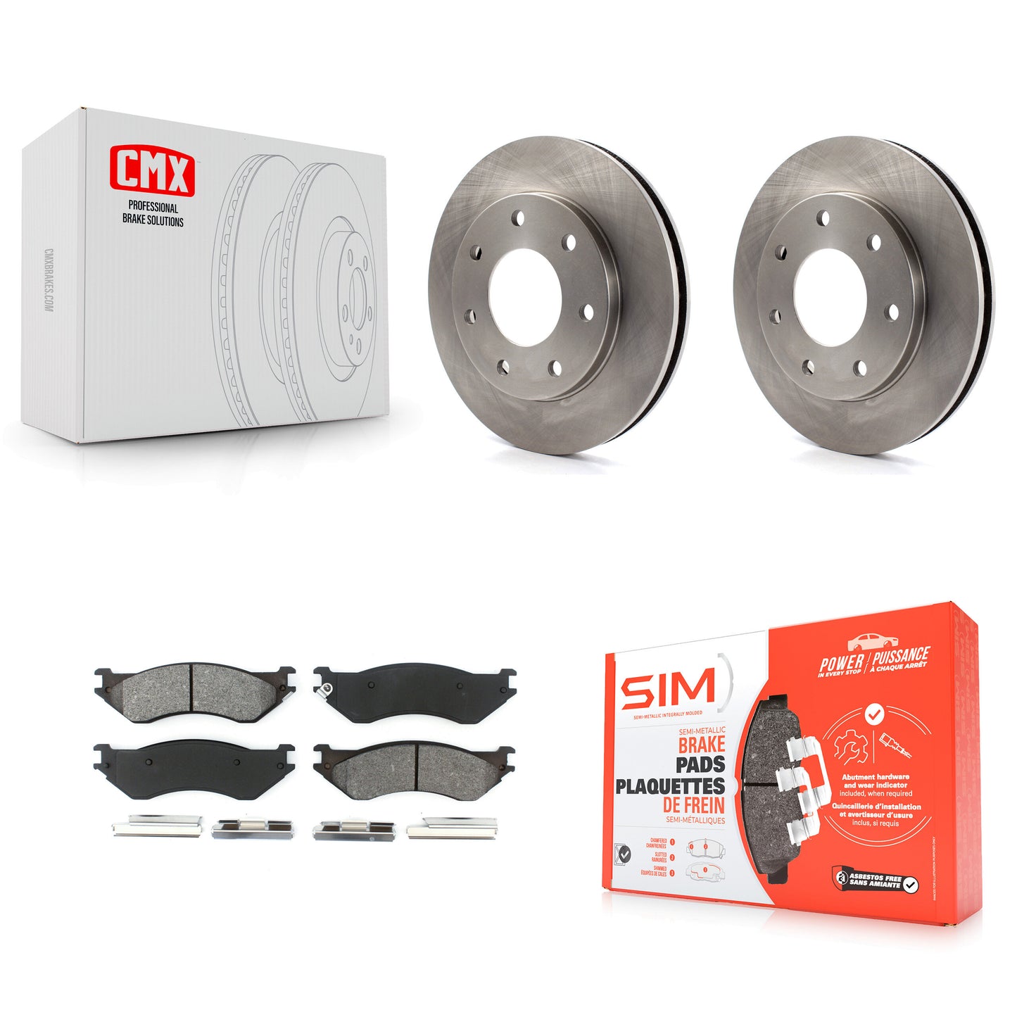 [Avant] Kit de Disque et plaquette (semi-métallique) de frein pour Ford F-150 F-250 HD Heritage 4WD K8S-100111