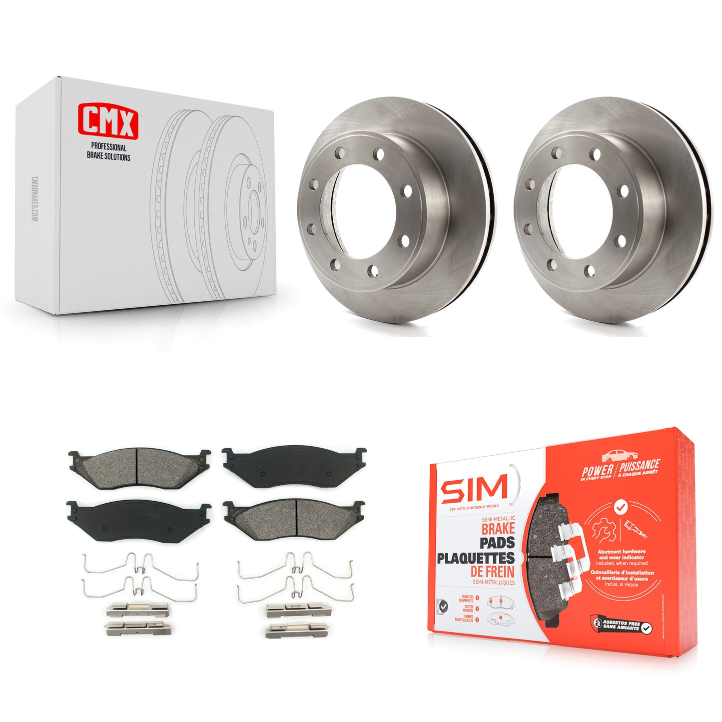 [Avant] Kit de Disque et plaquette (semi-métallique) de frein pour Ford F-550 Super Duty F-450 K8S-100122