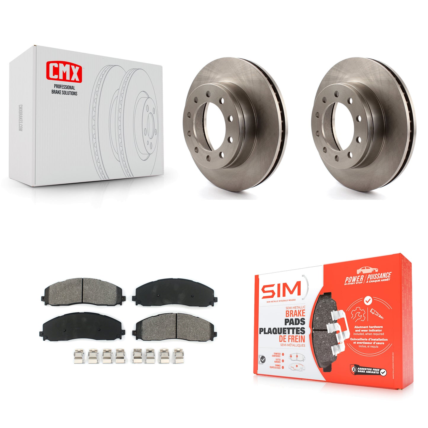 [Avant] Kit de Disque et plaquette (semi-métallique) de frein pour Ford F-350 Super Duty F-250 K8S-100143