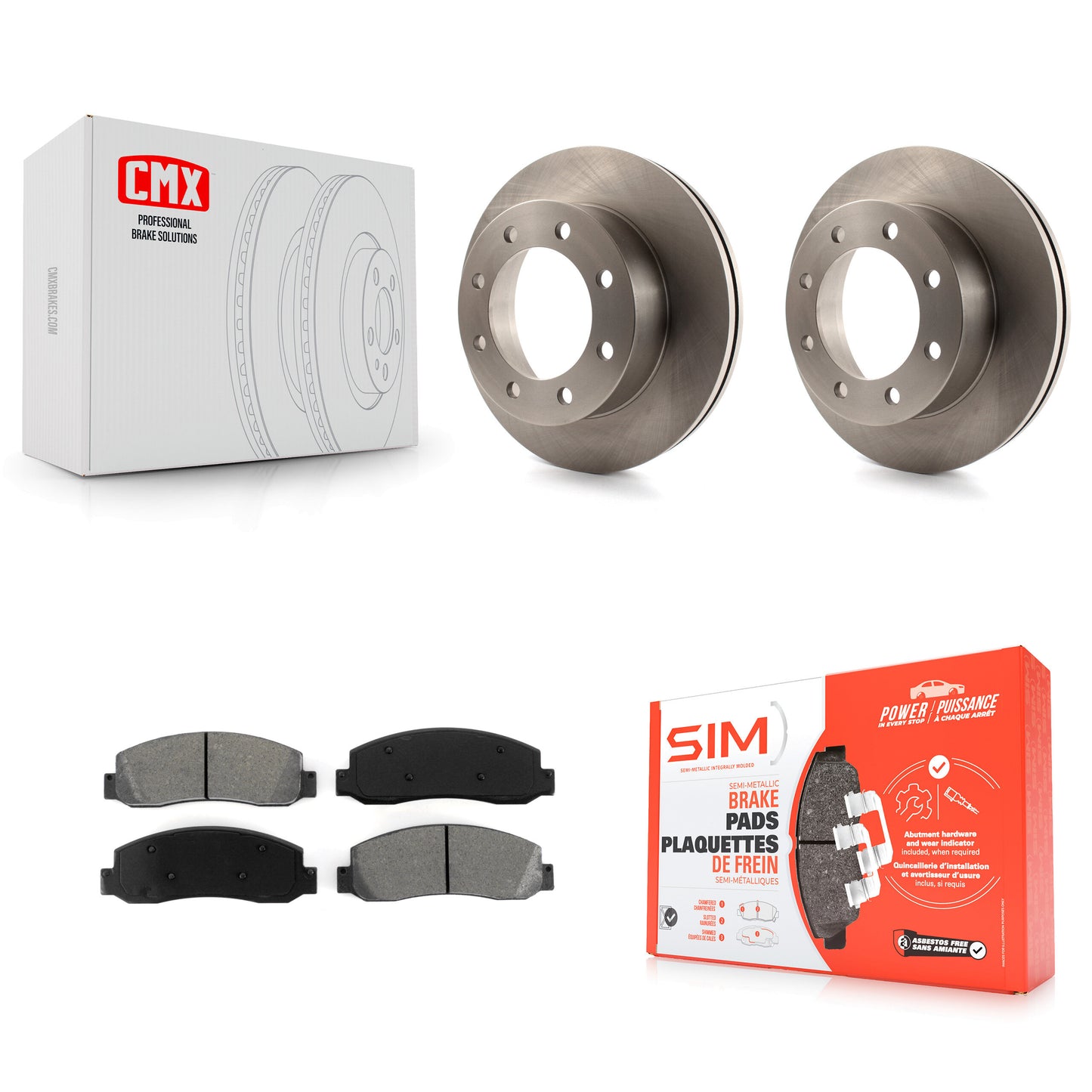 [Avant] Kit de Disque et plaquette (semi-métallique) de frein pour Ford F-350 Super Duty F-450 K8S-100147