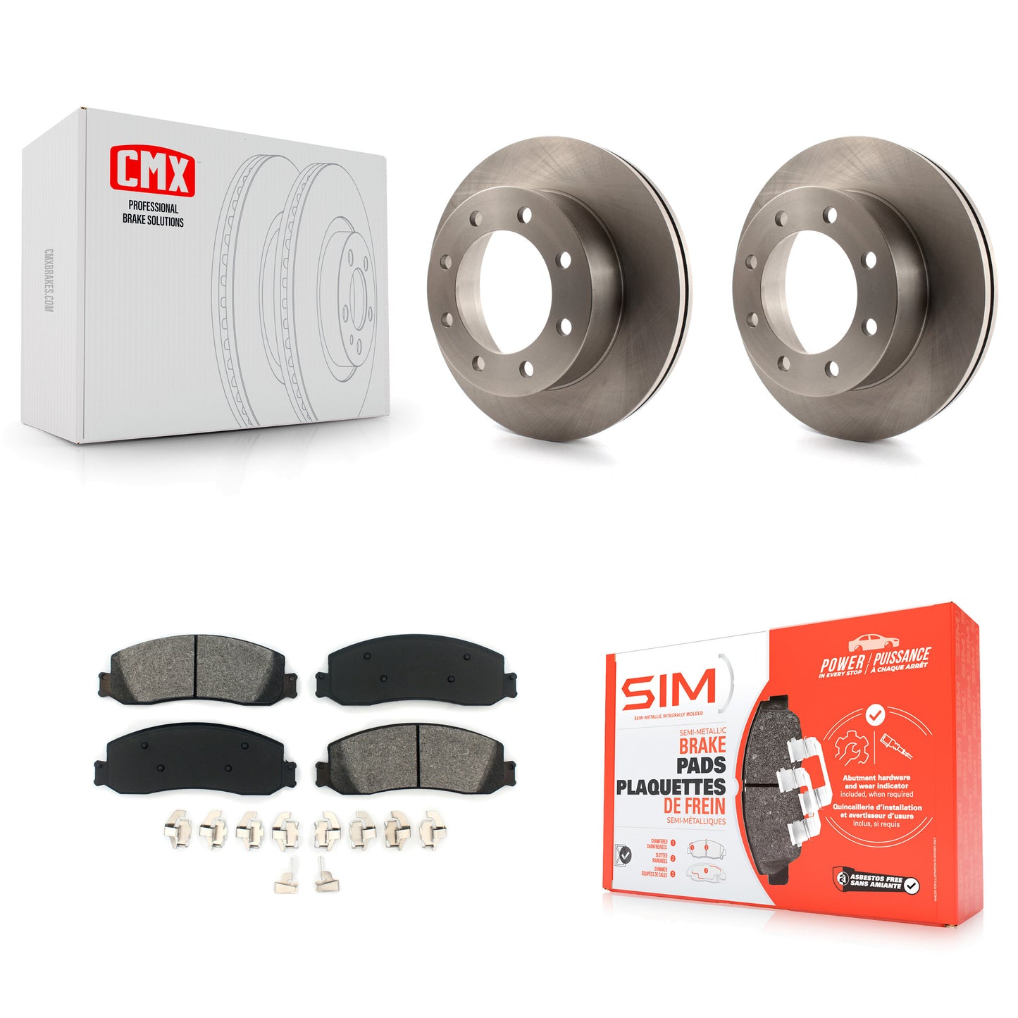 [Avant] Kit de Disque et plaquette (semi-métallique) de frein pour 2011 Ford F-350 Super Duty 4WD avec Dual Rear Wheels K8S-100149