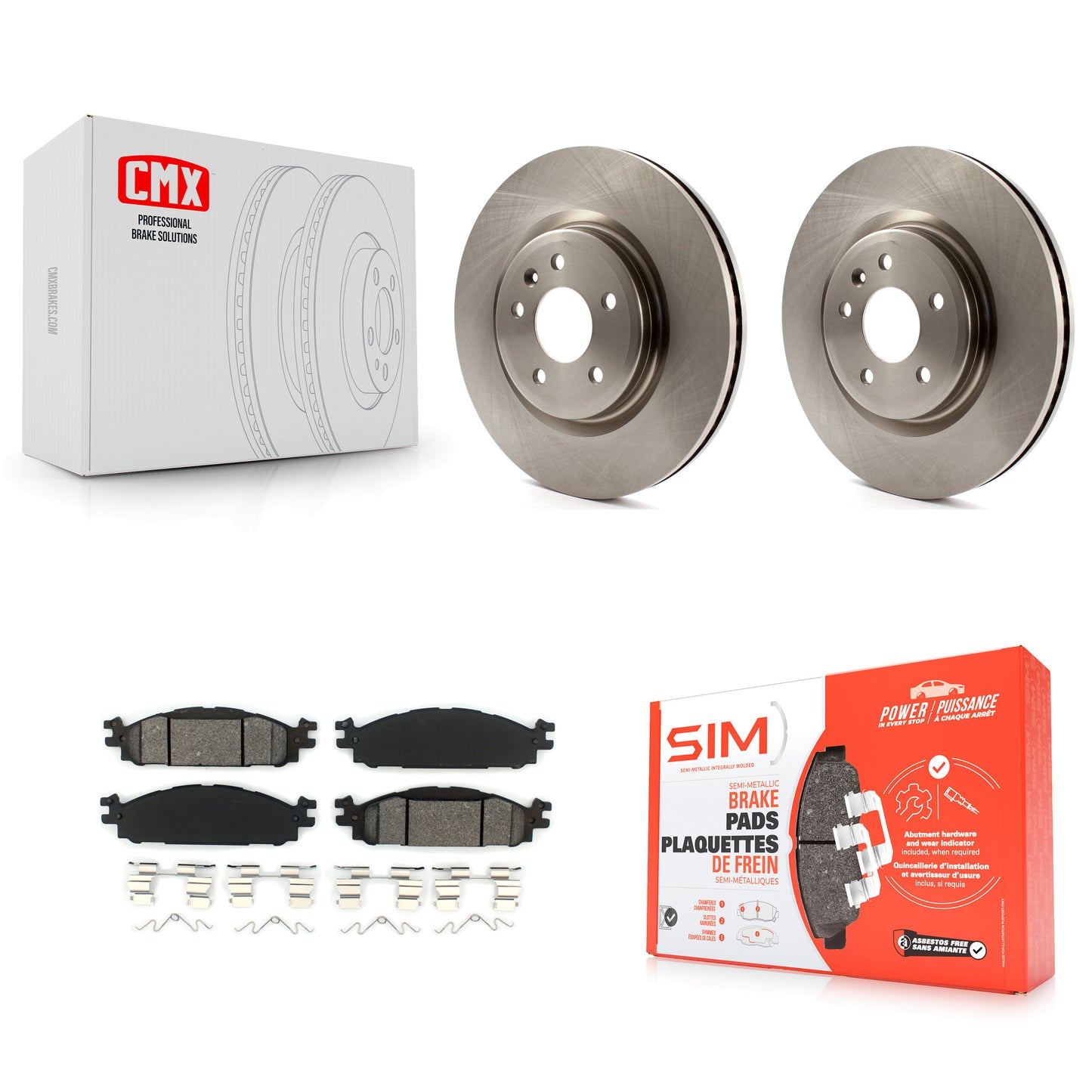 [Avant] Kit de Disque et plaquette (semi-métallique) de frein pour Ford Explorer Taurus Flex Lincoln MKT MKS K8S-100166
