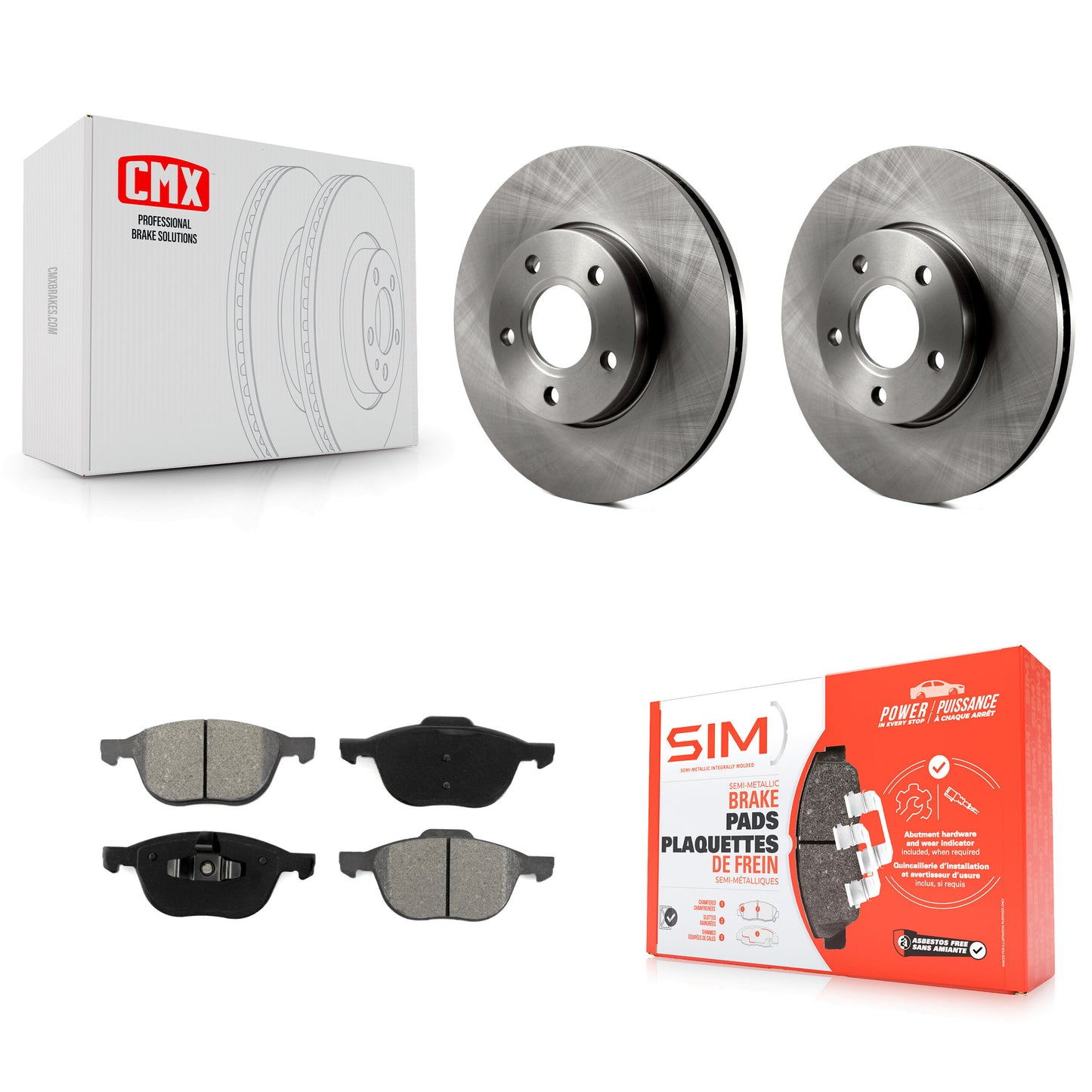 [Avant] Kit de Disque et plaquette (semi-métallique) de frein pour Ford Focus C-Max K8S-100172