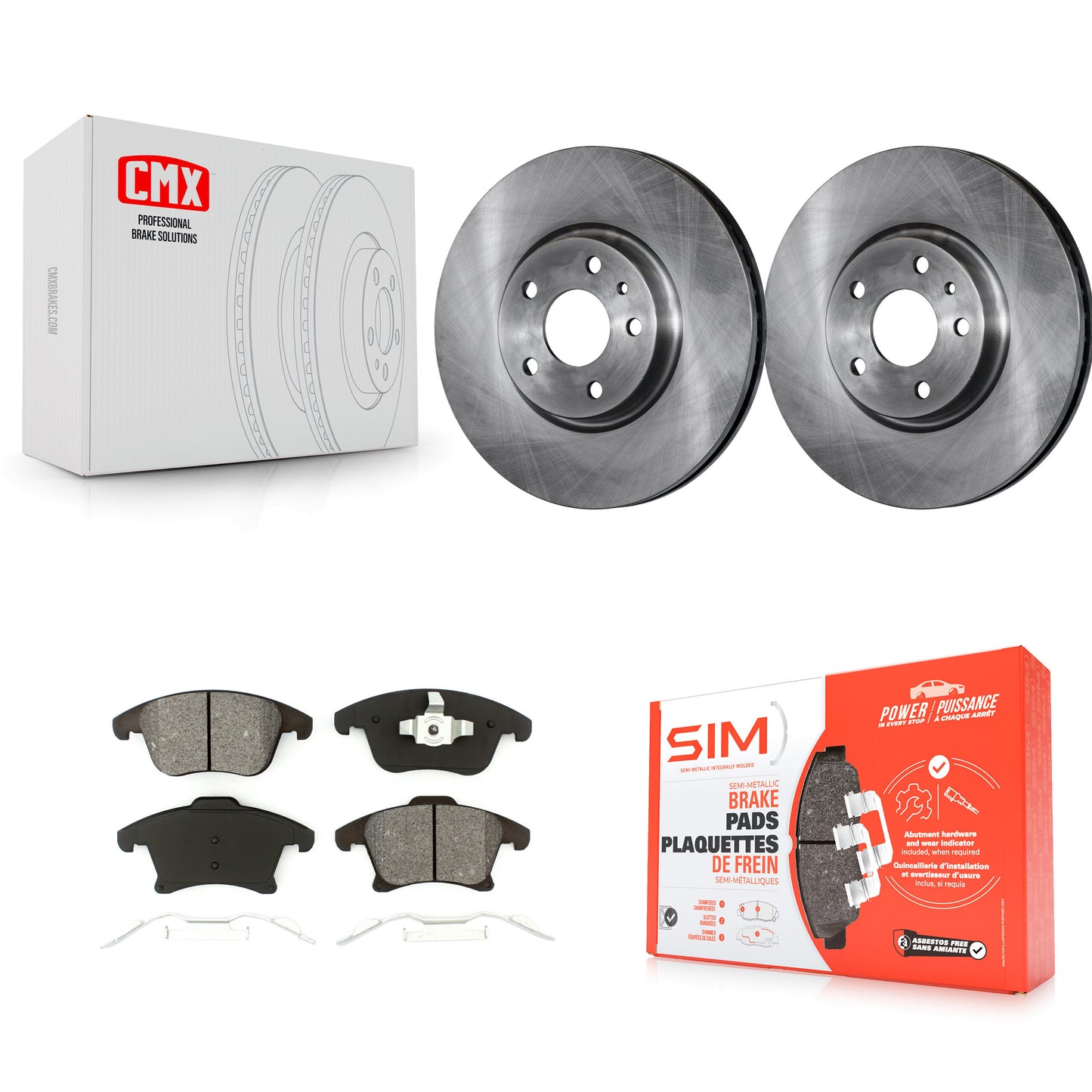 [Avant] Kit de Disque et plaquette (semi-métallique) de frein pour Ford Fusion Lincoln MKZ K8S-100174
