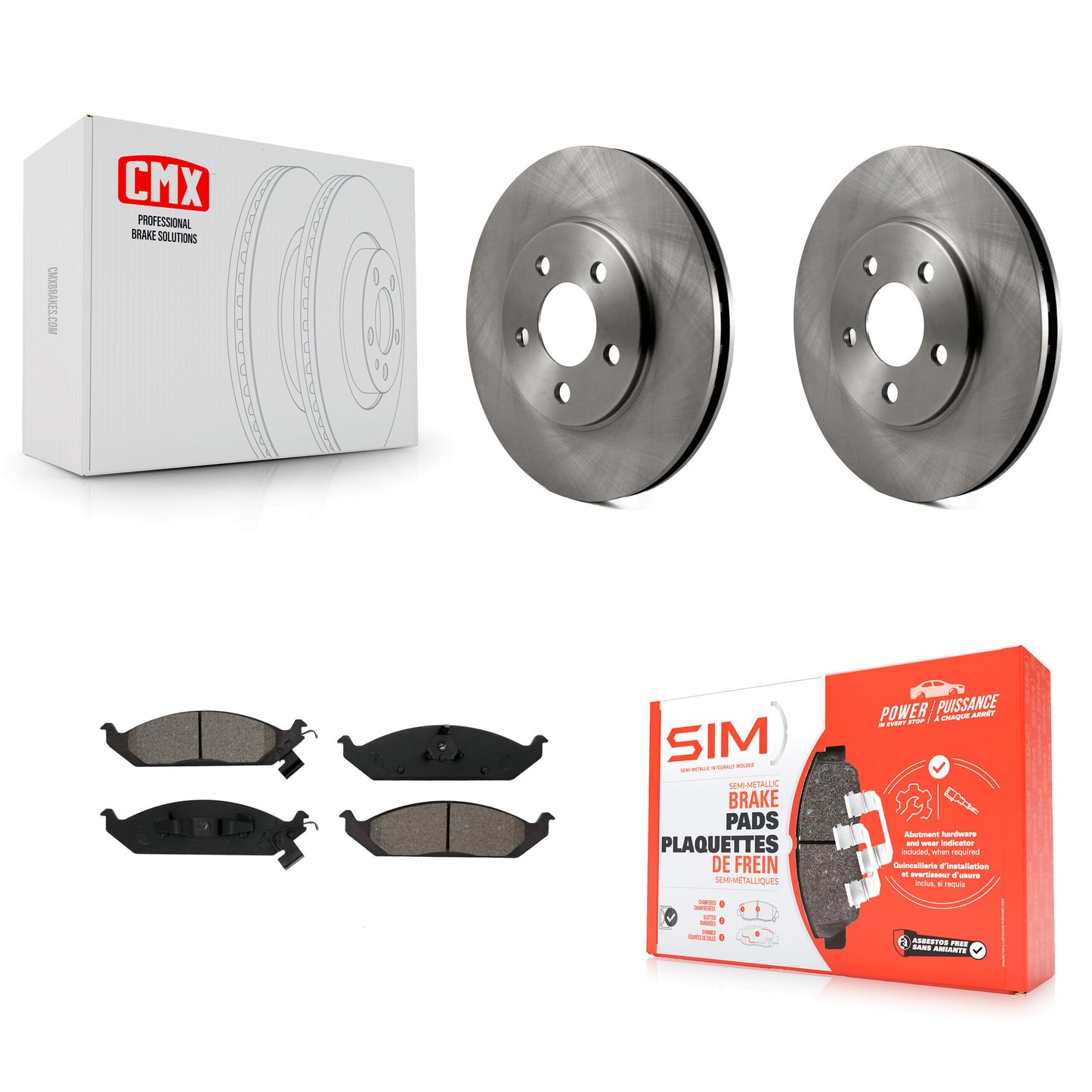 [Avant] Kit de Disque et plaquette (semi-métallique) de frein pour Chrysler Sebring Dodge Stratus Cirrus Plymouth Breeze K8S-100191