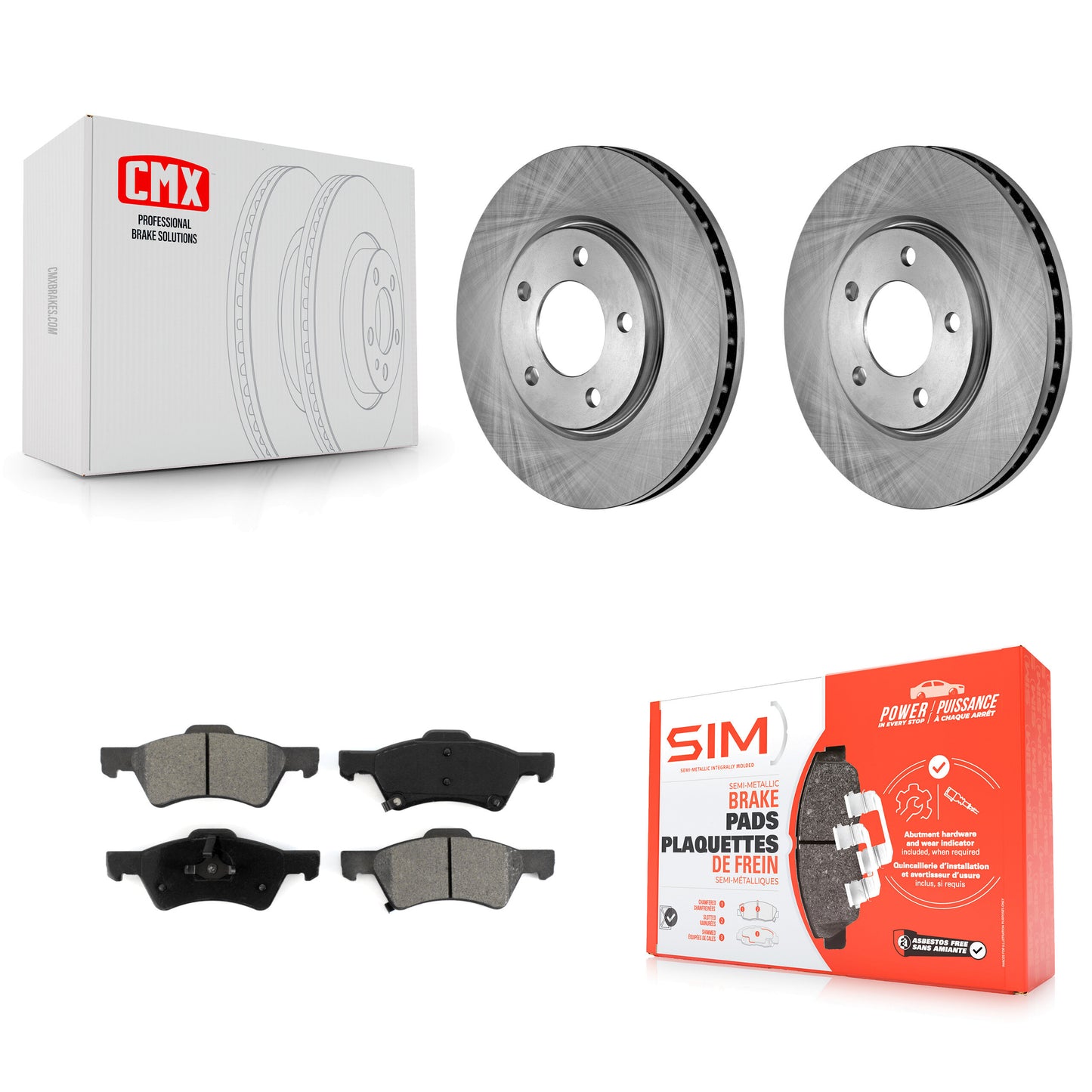 [Avant] Kit de Disque et plaquette (semi-métallique) de frein pour Dodge Grand Caravan Chrysler Town & Country Voyager K8S-100213