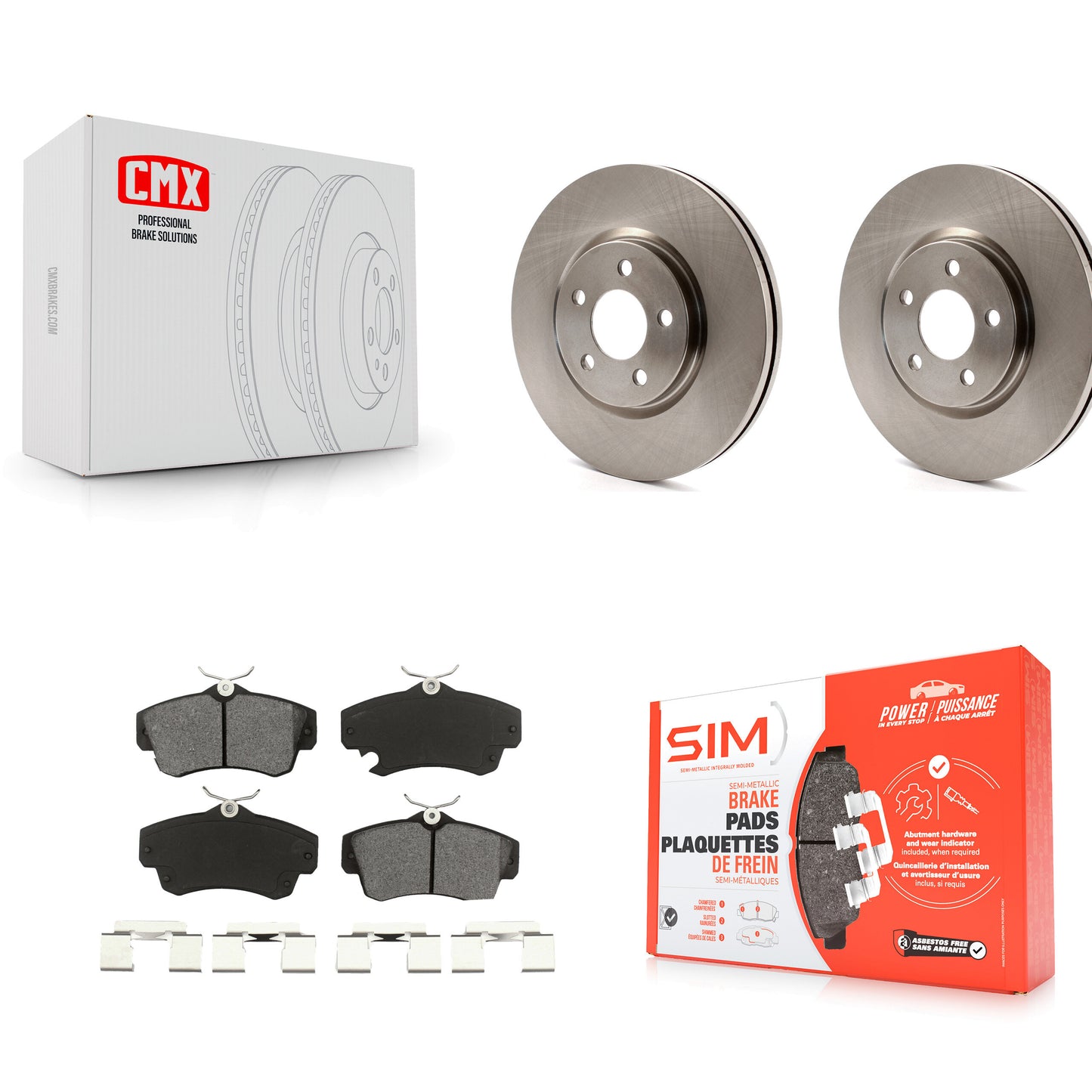 [Avant] Kit de Disque et plaquette (semi-métallique) de frein pour Chrysler PT Cruiser Dodge Neon K8S-100217