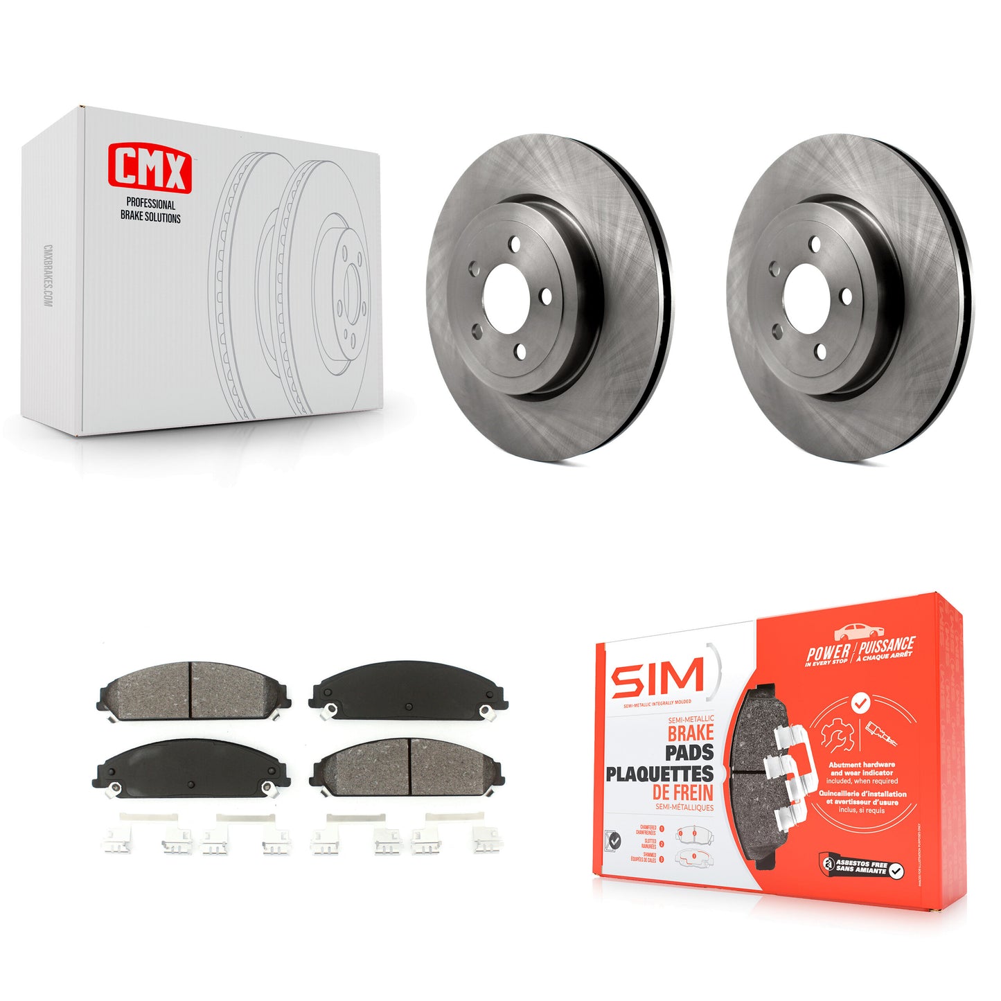 [Avant] Kit de Disque et plaquette (semi-métallique) de frein pour Dodge Charger Chrysler 300 Challenger Magnum K8S-100223