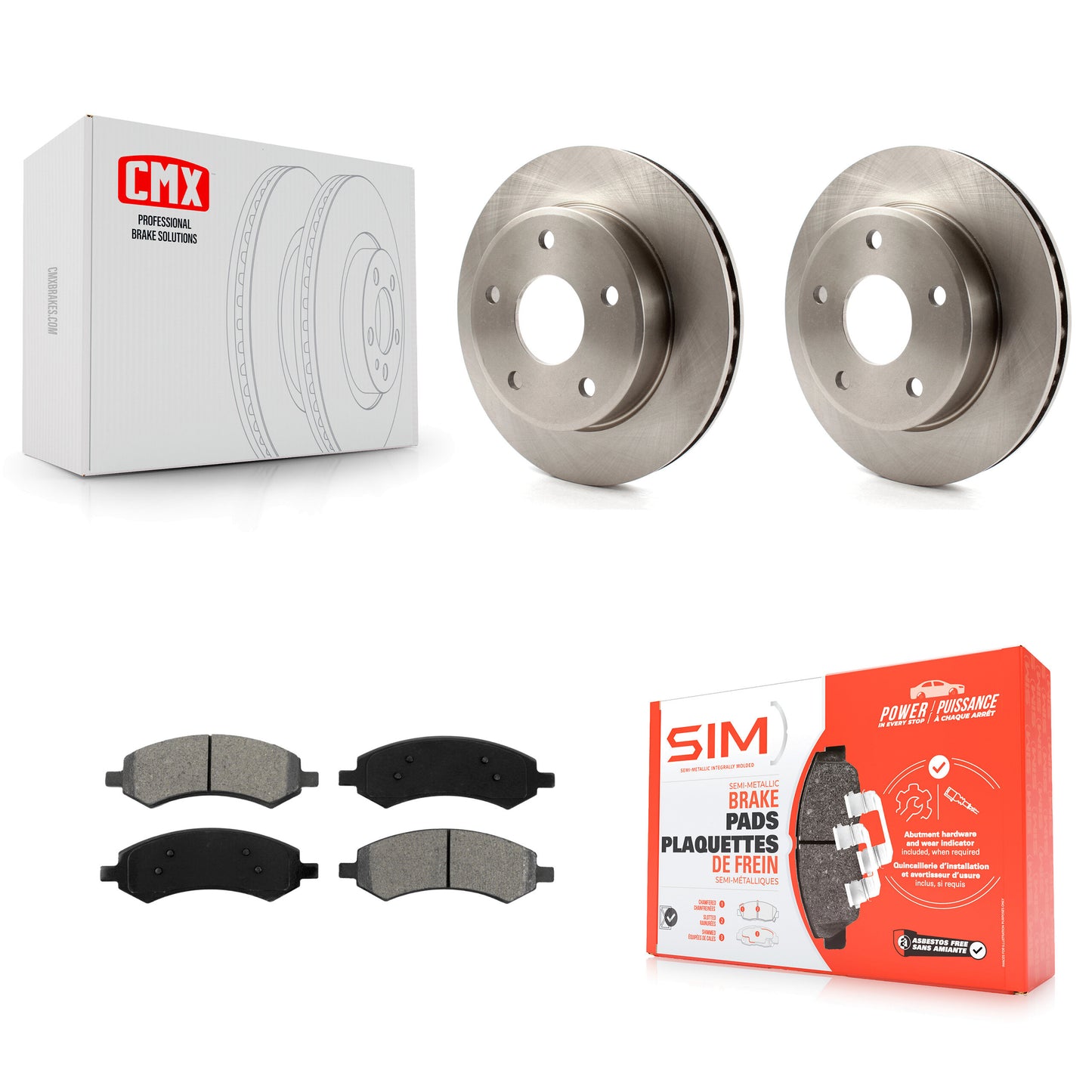 [Avant] Kit de Disque et plaquette (semi-métallique) de frein pour Dakota Dodge Mitsubishi Raider Ram K8S-100224