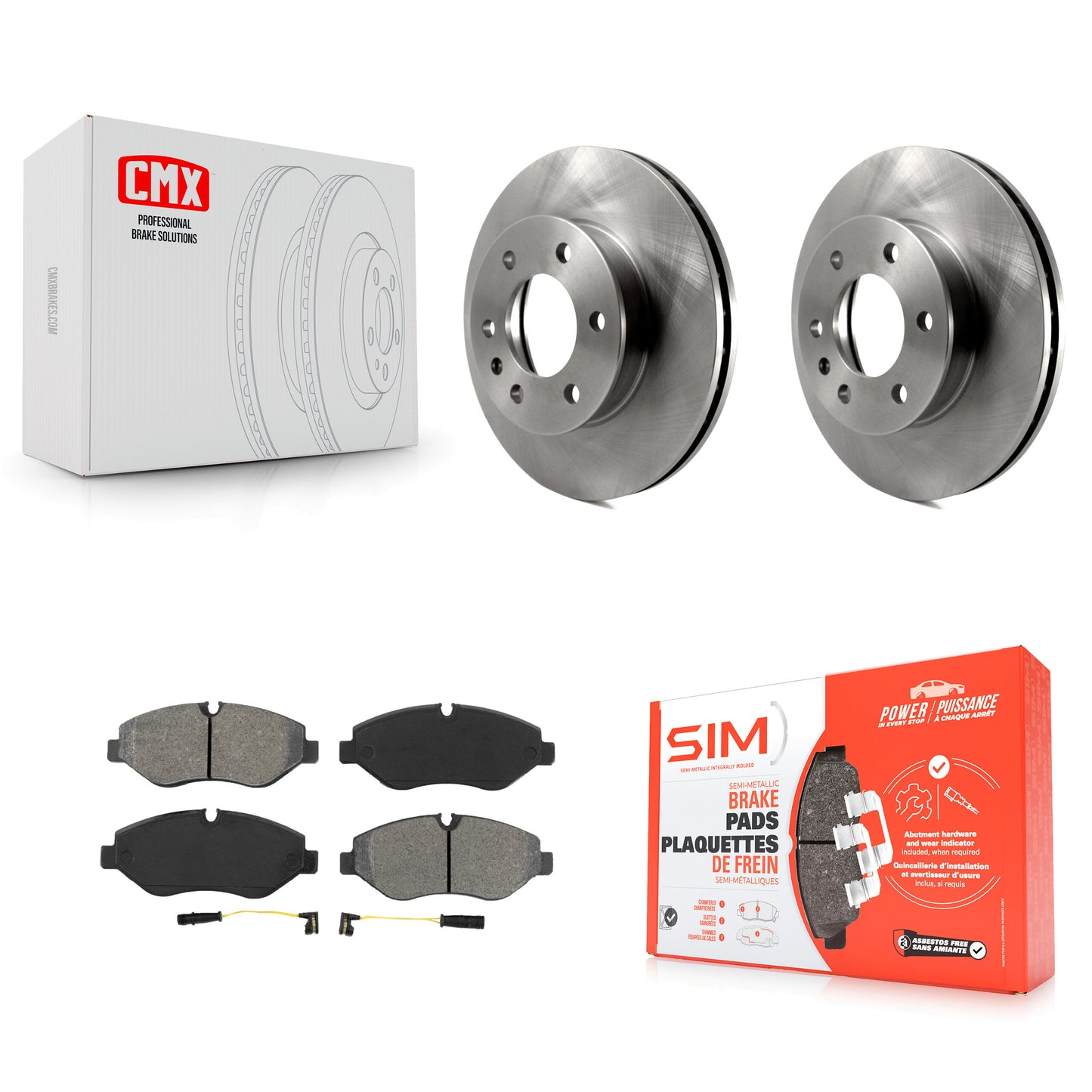 [Avant] Kit de Disque et plaquette (semi-métallique) de frein pour Sprinter 2500 Mercedes-Benz Freightliner Dodge K8S-100232