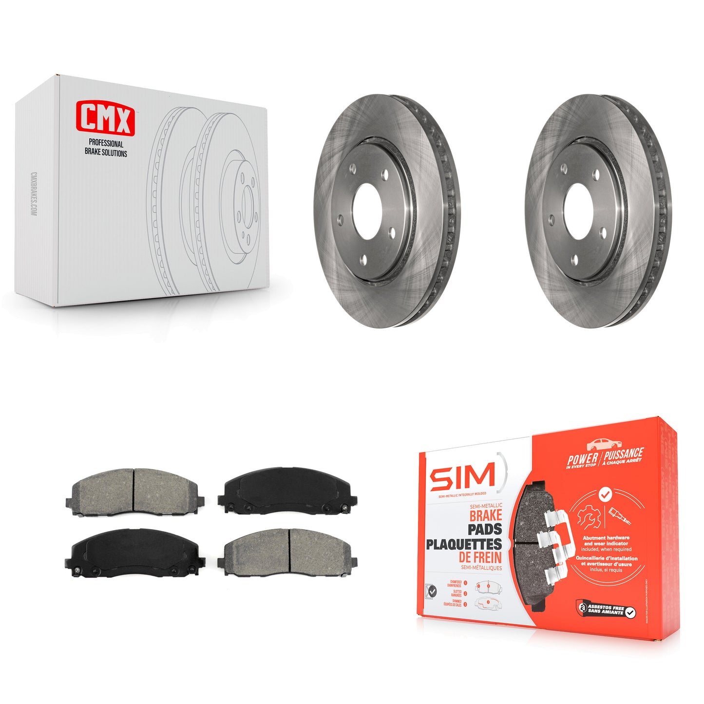 [Avant] Kit de Disque et plaquette (semi-métallique) de frein pour 2017-2018 Dodge Grand Caravan avec Single Piston Caliper K8S-100234
