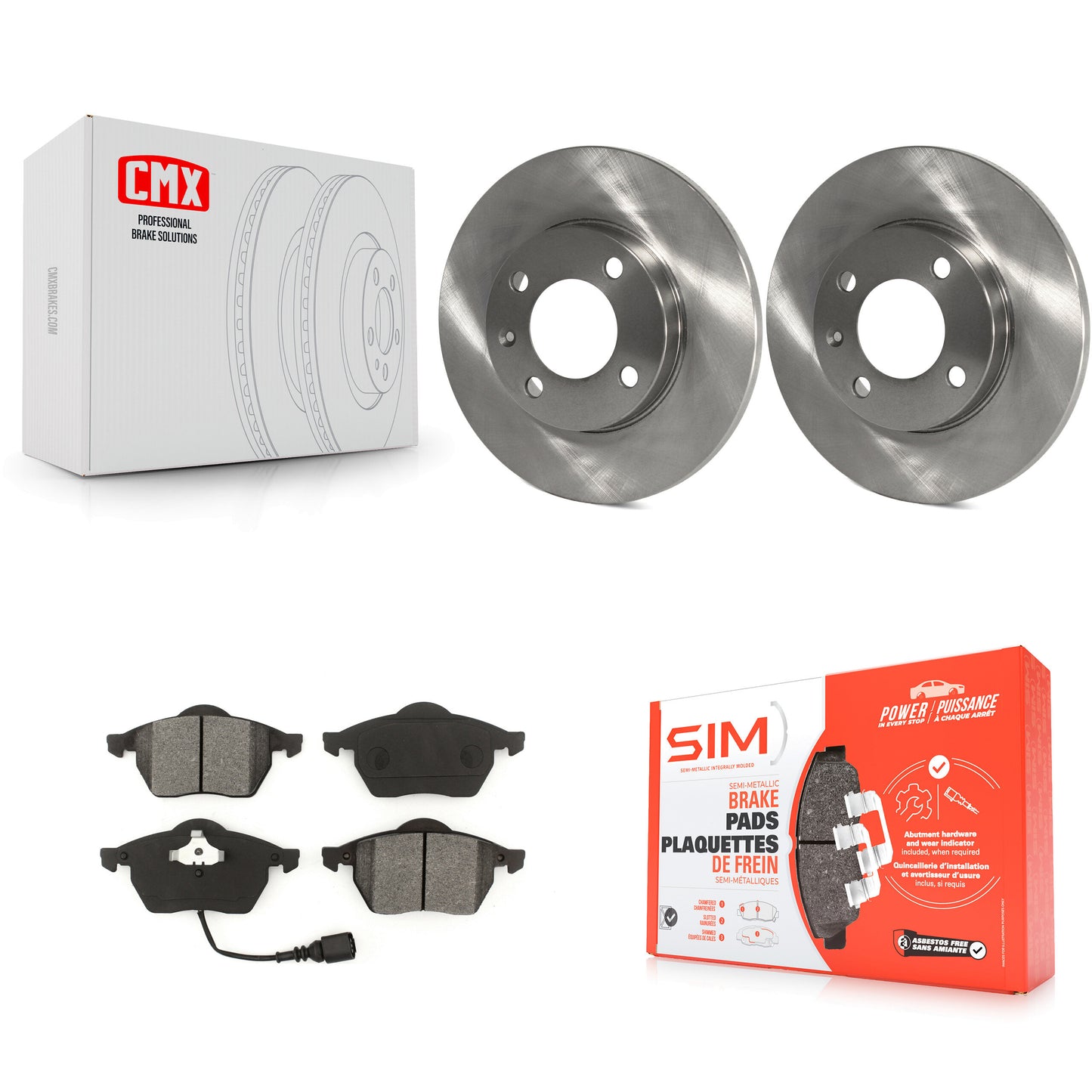 [Avant] Kit de Disque et plaquette (semi-métallique) de frein pour 1996-1998 Volkswagen Jetta 2.8L avec 239mm Diameter Rotor K8S-100248