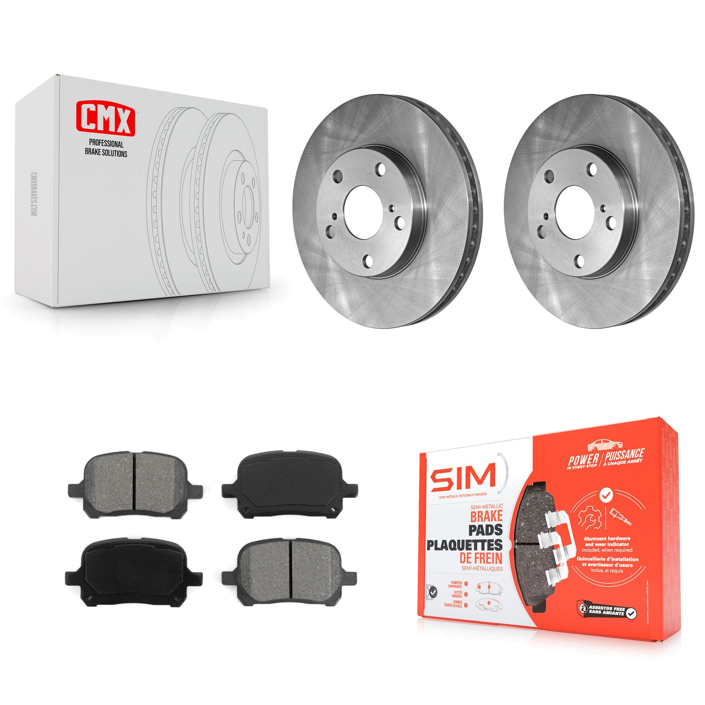 [Avant] Kit de Disque et plaquette (semi-métallique) de frein pour Toyota Camry Avalon Lexus ES300 Solara K8S-100276