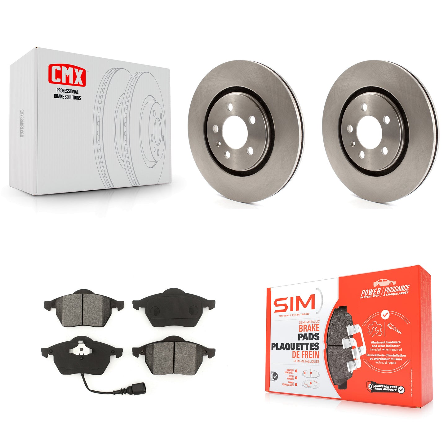 [Avant] Kit de Disque et plaquette (semi-métallique) de frein pour 1996 Volkswagen Passat 2.8L K8S-100282