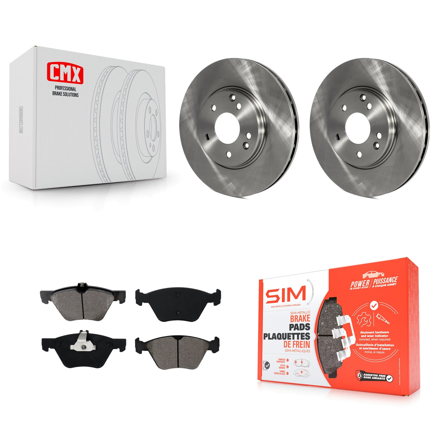 [Avant] Kit de Disque et plaquette (semi-métallique) de frein pour Mercedes-Benz E320 Chrysler Crossfire CLK320 CLK430 E430 SLK320 E300 K8S-100327