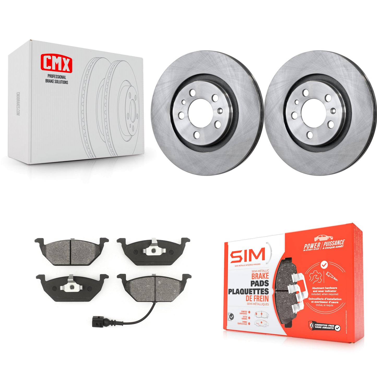 [Avant] Kit de Disque et plaquette (semi-métallique) de frein pour Volkswagen Jetta Beetle Golf City K8S-100329