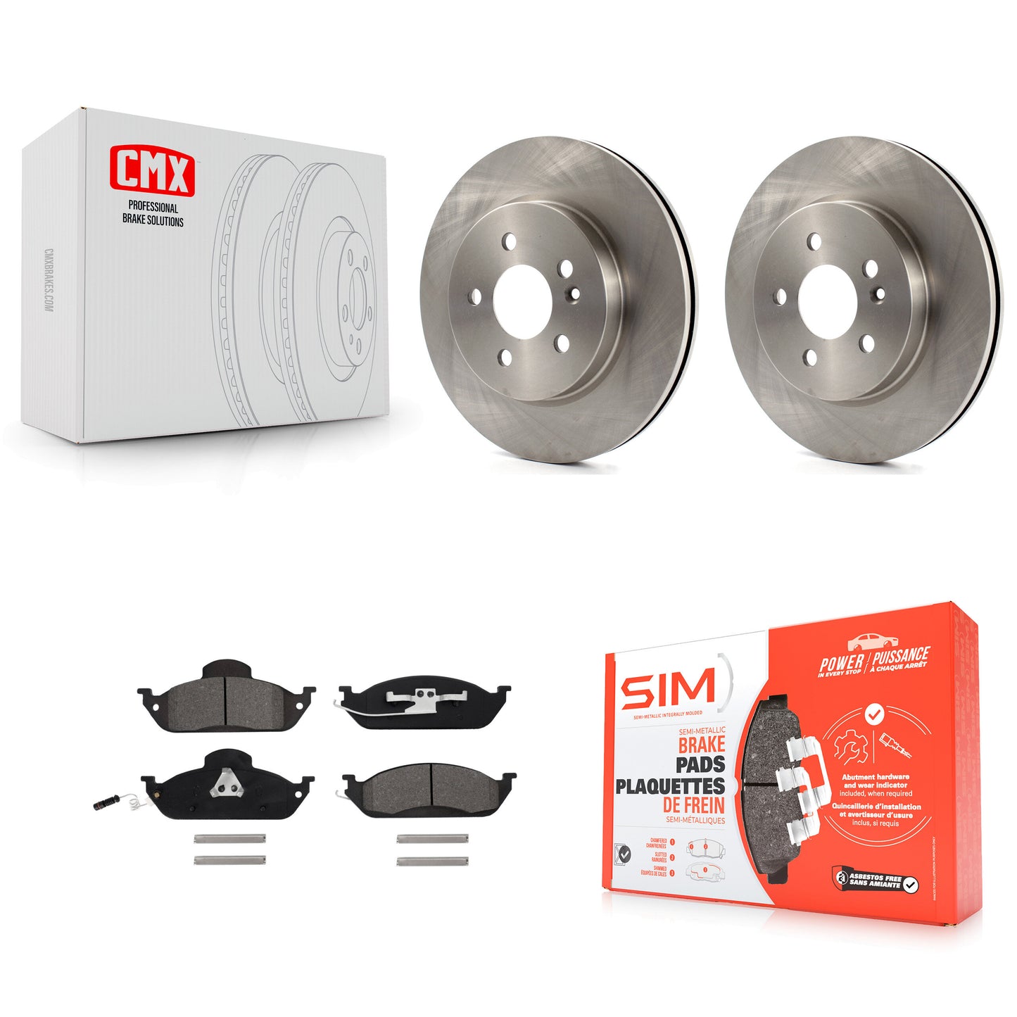 [Avant] Kit de Disque et plaquette (semi-métallique) de frein pour Mercedes-Benz ML320 ML350 ML430 K8S-100333